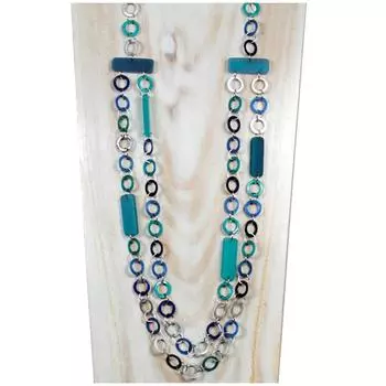 Les Trsors De Lily [R4315] - Длинное колье Artisan Mistinguette серебристо-бирюзовый - 100 см - 15 мм