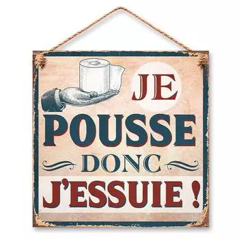 Les Trsors De Lily [R4346] - Металлическая вывеска «Туалеты» (нажимаю поэтому вытираю! ) - 20х20см бежевый