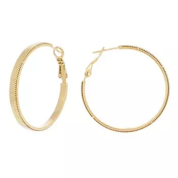 Les Trsors De Lily [R4370] - Золотые дизайнерские серьги-кольца из стали Клеопатра - 45 мм - толщина 3 мм