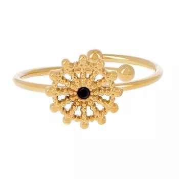 Les Trsors De Lily [R4418] — дизайнерское кольцо из стали «Клеопатра» из черного золота, 10 мм