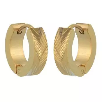 Les Trsors De Lily [R4836] - Серьги-кольца из стали и золота Peaceful - 12 мм 4 мм