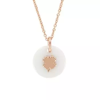 Les Trsors De Lily [R4912] - Серебряное ожерелье Лошадь розовато-белое - 15 мм (керамический)