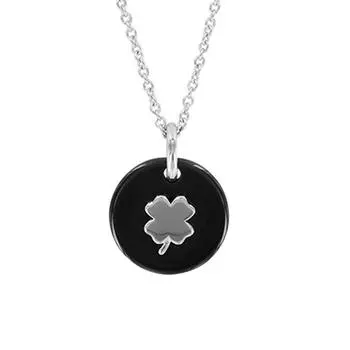 Les Trsors De Lily [R4918] - Серебряное ожерелье Trfle черное серебро (родий) - 15мм (керамический)