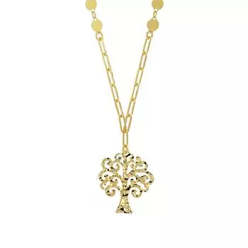 Les Trsors De Lily [R4965] - Серебряное колье ручной работы «Клеопатра», золотое - 20x20 мм (Древо жизни)