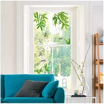Les Trsors De Lily [R5019] - Оконные наклейки Bamboo зеленые - 40x30 см (2 штуки) зелёный