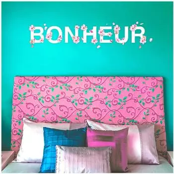 Les Trsors De Lily [R5025] - Лист наклеек Bonheur бело-розовый - 20x70 см