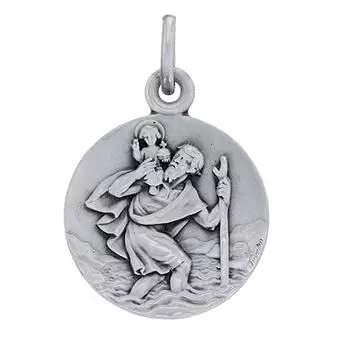 Les Trsors De Lily [R5040] - Серебряный кулон ручной работы Святой Христофор (родий) - 18 мм