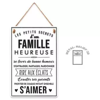 Les Trsors De Lily [R5066] - Жестяная табличка Маленькие секреты счастливой семьи белая - 30x20 см