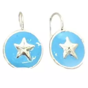 Les Trsors De Lily [R5223] - Серьги Морская звезда синие - 15 мм