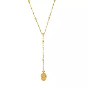 Les Trsors De Lily [R5472] - Серебряное колье ручной работы Дева Мария золотое - 60x7 мм