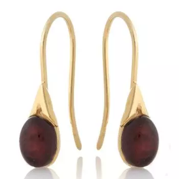 Les Trsors De Lily [R5553] - Серебряные серьги ручной работы «Вдохновение» Золотой янтарь - 13x5 мм