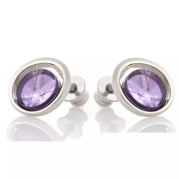 Les Trsors De Lily [R5580] - Серебряные серьги с аметистом «Меган» (родий) - 12 мм