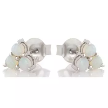Les Trsors De Lily [R5601] - Серебряные серьги Artisan Goddess Opal белое серебро (родий) - 6x6 мм