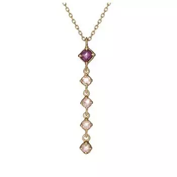 Les Trsors De Lily [R5633] - Серебряное колье ручной работы Meghan , аметист, розовый кварц, золото - 30x4 мм