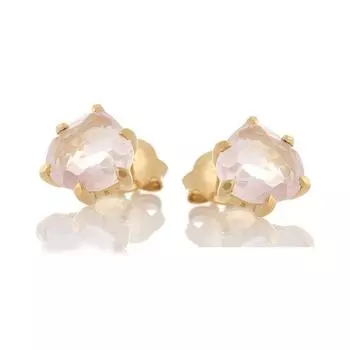 Les Trsors De Lily [R5648] - Серебряные серьги Meghan из розового золота с кварцем - 8x8 мм