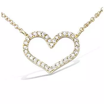 Les Trsors De Lily [R5684] - Позолоченное колье «Love», белое золото - 15x12 мм