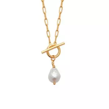 Les Trsors De Lily [R5787] - Колье с позолотой Sissi белое золото - 22x7 мм