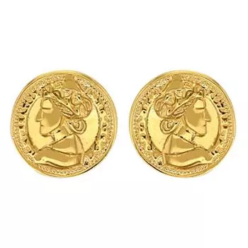 Les Trsors De Lily [R6045] - Золотые серебряные серьги ручной работы Клеопатра - 11 мм (королева)