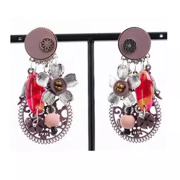 Les Trsors De Lily [R6134] - Дизайнерские клипсы Lilipoupettes серебристо-серый - 60x35 мм