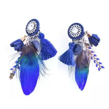 Les Trsors De Lily [R6141] - Дизайнерские клипсы Lilipoupettes серебристо-голубой - 65x40 мм