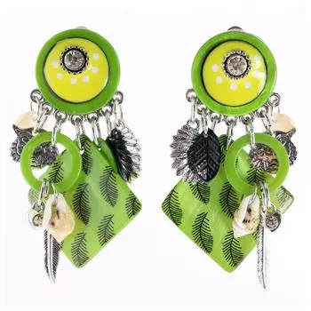 Les Trsors De Lily [R6193] - Дизайнерские зажимы Lilipoupettes зеленые - 60x35 мм