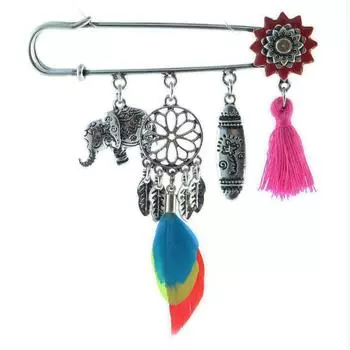 Les Trsors De Lily [R6222] - Дизайнерская брошь Lilipoupettes (слон) многоцветное серебро - 90х80 мм