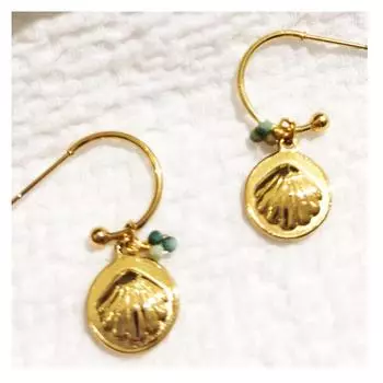 Les Trsors De Lily [R6332] — креольский дизайнер из стали «Клеопатра», синее золото — 15 мм — 11 мм (ракушка морского гребешка)