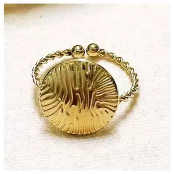 Les Trsors De Lily [R6355] - Дизайнерское стальное кольцо «Клеопатра», белое золото - 15x15 мм