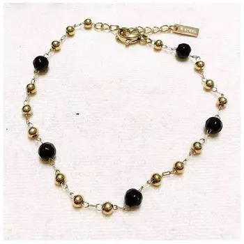 Les Trsors De Lily [R6374] - Дизайнерский браслет Сталь Клеопатра черное золото - 4 мм