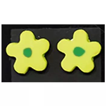 Les Trsors De Lily [R6392] — Зеленые серьги ручной работы «Колумбина и Арлекин». (цветок) - 10 мм