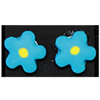 Les Trsors De Lily [R6398] - Серьги ручной работы Колумбайн и Арлекин синие (цветок) - 10 мм