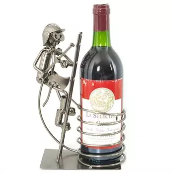 Les Trsors De Lily [R6525] - Держатель для бутылок Металлическая скульптура Пожарный красный - 23x17x12 см