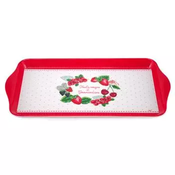 Les Trsors De Lily [R6531] - Меламиновая форма для торта Красные фрукты и деликатесы красно-белая - 30x15 см