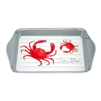 Les Trsors De Lily [R6533] - Маленький меламиновый поднос La Mer красно-серый (краб) - 21x14см