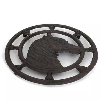 Les Trsors De Lily [R6569] - Подставка из чугуна Лошадь черная - 22 см