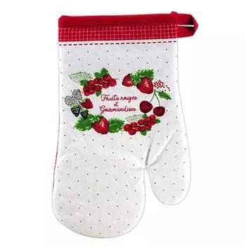 Les Trsors De Lily [R6594] - Прихватка для духовки Красные фрукты и деликатесы красно-белая - 28x14 см