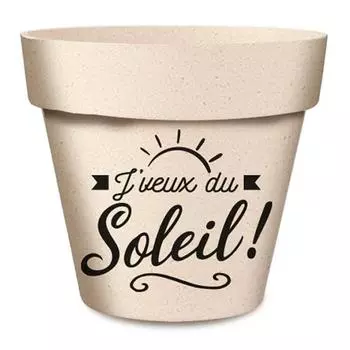 Les Trsors De Lily [R6635] - Бамбуковый вазон Messages бежевый черный (Я хочу солнца! ) - 17x15см