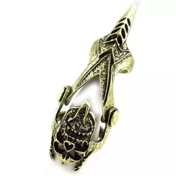Les Trsors De Lily [R6744] - Готическое кольцо Tte de Mort золотое - 65x20 мм