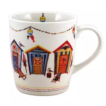 Les Trsors De Lily [R6756] - Фарфоровая кружка Beach Cabins разноцветная белая - 100x85 см (32 кл)