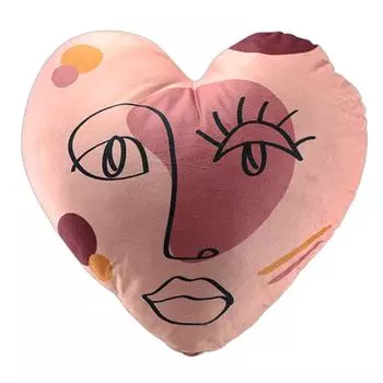 Les Trsors De Lily [R6769] - Розовая бархатная подушка Arty (сердце) - 35x35см ярко-розовый