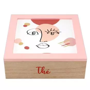 Les Trsors De Lily [R6808] - Деревянная коробка для чая Arty розово-белая (лицо) - 20x20x7см
