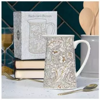 Les Trsors De Lily [R6894] - Фарфоровый кувшин William Morris Collection серый (Кнопка бакалавриата) - 14x13x9см