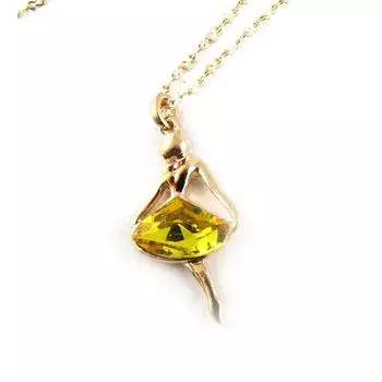 Les Trsors De Lily [R6917] - Колье дизайнерское Балерины желтое - 37x15 мм