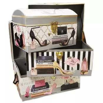 Les Trsors De Lily [R7031] - Набор из 3 купольных стволов Belle Epoque розово-серого цвета - 40x28x26 см