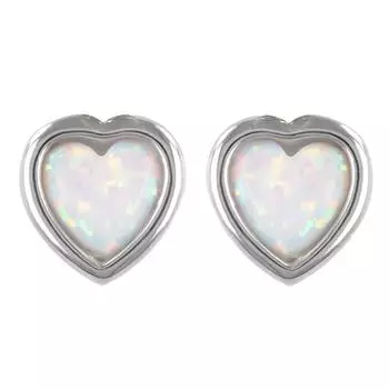 Les Trsors De Lily [R7174] - Серебряные серьги Desse Opale серебристо-белый (родий) - 6x6 мм