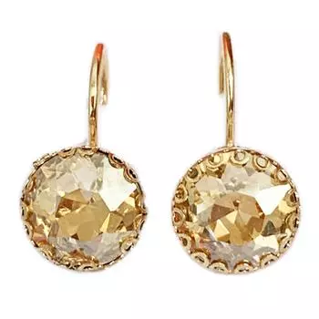 Les Trsors De Lily [R7321] - Дизайнерские серьги Sissi золотой янтарь - 10 мм