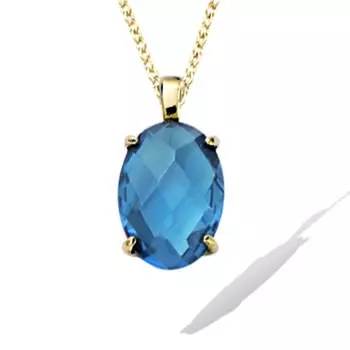 Les Trsors De Lily [R7353] - Позолоченный кулон Sissi золотисто-синий (лондонский синий) - 15x10 мм