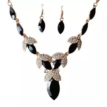 Les Trsors De Lily [R7367] - Дизайнерский набор Sissi черно-белый (колье + пряжки) - выкройка 12х5см