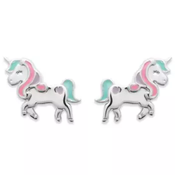 Les Trsors De Lily [R7465] - Серебряные серьги Unicorn My Unicorn многоцветное серебро (родий) - 10x10мм