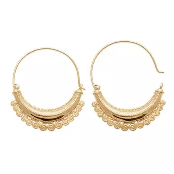 Les Trsors De Lily [R7473] - Позолоченные серьги-кольца Клеапатры - 25 мм - узор 30x10 мм